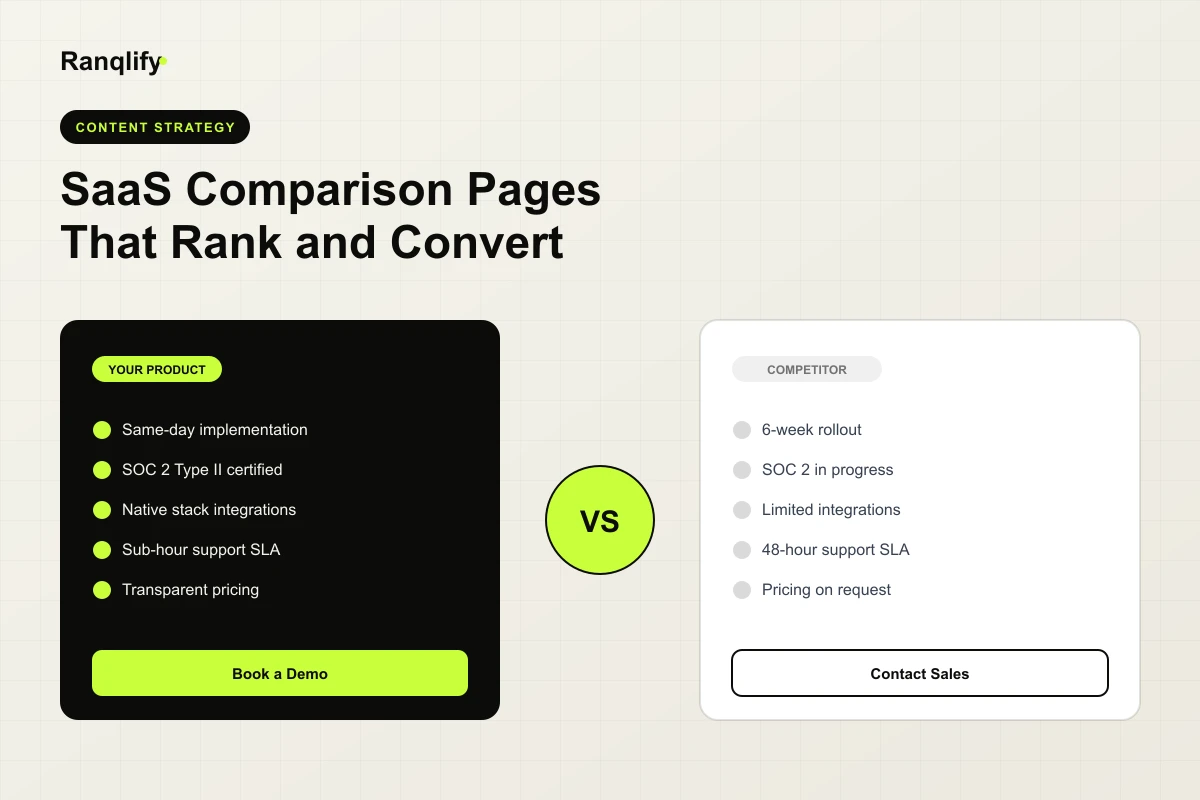 How to Create SaaS Comparison Pages That Rank and Convert